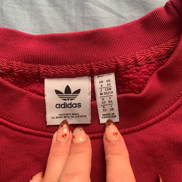 Adidas Red Oversized Sweatshirt - Essential Fleece - Picture 2 of 5